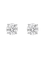 14k White Gold Round Diamond Stud Earrings (HI, I2-I3, 0.50 carat)