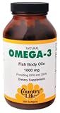 Country Life - Omega-3 Fish Body Oils, 1000 mg, 200 softgels