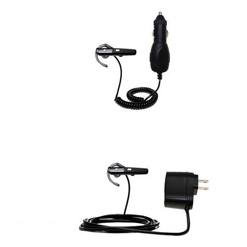 Car and Wall Charger Essential Kit for the Sony Ericsson Bluetooth Headset HBH-610 - uses Gomadic TipExchange Technology