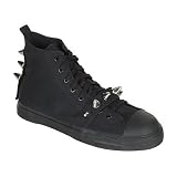 TYRANT-104ST Black Canvas Hi Top Steel Toe Spiked Sneaker-sizes 4 to 13
