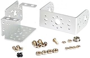 ALSRobotBase Pan and Tilt with Short "U" Servo Bracket Kit-Silver