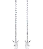 Playboy Bunny LOGO Crystalline RHINESTONE Long Dangle EARRINGS