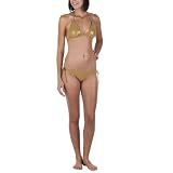 Go International Foil Print Triangle Swimwear - Gold