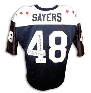Gale Sayers Signed Authentic College All Star Jersey Navy Blue with White Shoulders - Kansas Comet