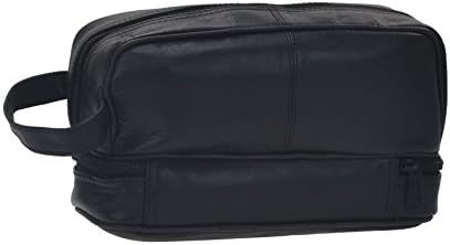 Genuine Leather High Quality Travel Kit/ Toiletry Bag - Black