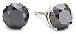 14k White Gold Black Diamond Stud Earrings (2 cttw)