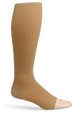 Truform 20-30 Below Knee Open-Toe Stockings, Beige, Large