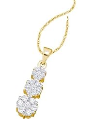 14KT Yellow Gold 0.50 CTW Diamond Flower Pendant