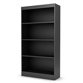 4-Shelf Bookcase - Black