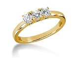 0.35CTW Classic Round Three Stone Ring in 18k Yellow Gold