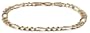 14k Yellow Gold 6.8mm Italian Figaro Bracelet, 9"