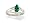 14K White Gold Marquise Created Emerald and Diamond Ring - Size 4