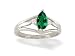 14K White Gold Marquise Created Emerald and Diamond Ring