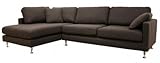 TD7306B-A538-7A Twill Upholestered 2 Piece Sofa / Chaise Sectional Sofa: Brown