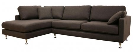 31PMXKdE2BL TD7306B A538 7A Twill Upholestered 2 Piece Sofa / Chaise Sectional Sofa: Brown