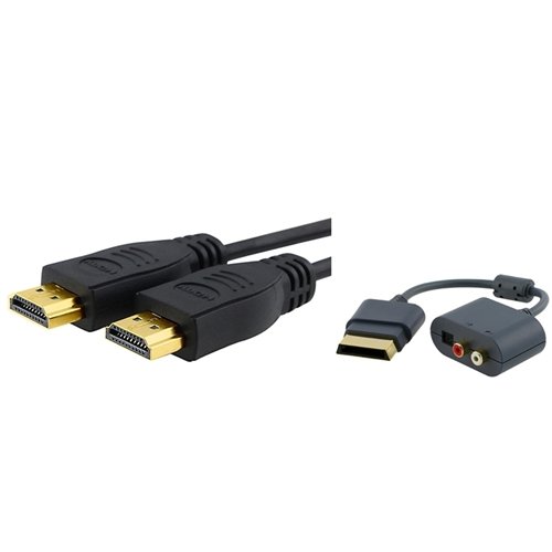eForCity Optical RCA Audio Adapter+6ft 6 ft Hdmi Cable Compatible with Xbox 360 Slim HDTV 1080p HD