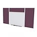 Ghent SPC410E-V-187 4 ft. x 10 ft. Style E Combination Unit - Porcelain Magnetic Whiteboard and Vinyl Fabric Tackboard - Berry