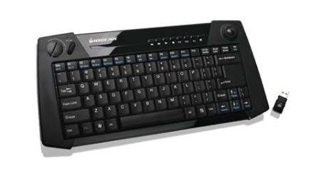 Iogear 2.4ghz Multimedia Low Profile Keyboard With Laser Trackball Scroll Wheel Ergonomic