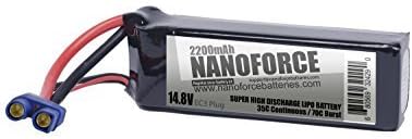 Lipo 4S Battery NanoForce 2200mah 14.8V 4S 35C / 70C Burst (EC3 Plugs) Perfect for any 250 Size FPV Size Racer,DJI Flame Wheel 450-550, FMS, Airfield, Eflite, HobbyKing, Warbirds, Extreme Flight, 3D Hobby Shop, Blade 450