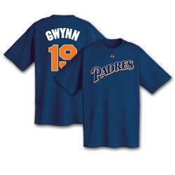 San Diego Padres Majestic Short Sleeve MLB T-Shirts - Cooperstown Name & Number