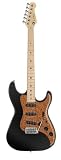 Luna Henna Paisley Series STE Electric Guitar - Black