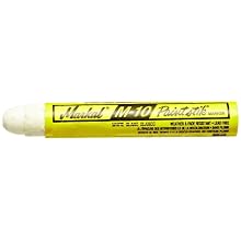 Markal M-10 Paintstik Solid Paint Ambient Surface Marker, 11/16" Diameter, 4-3/4" Length, White (Pack of 12)