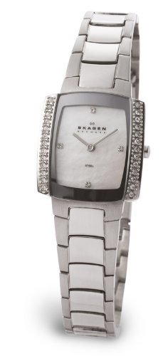 Skagen Denmark Womens Watch Silver Square Glitz #O688SSX