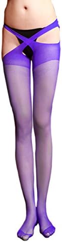 Horose Women's Sexy Bandage Open Crotch Underwear Lingerie Stocking One Size Purple