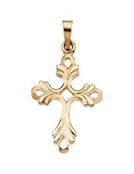 Cross Pendant W/Design 14K Yellow Gold 19.50X15.00 mm