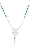 Beautiful! Sterling-silver Navajo Dream Catcher-turquoise pendant Liquid silver-necklace