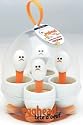 4 CHICKEN chick EGG CUPS & Spoons SET FUN KIDS cute NEW