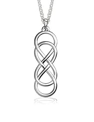 Medium Double Infinity Symbol Charm and Chain, 16 inch total length, Best Friends Forever Charm, Sisters Charm, 6.5mm x 19.5mm in Sterling Silver