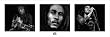 Bob Marley (3 Shots, B&W) Music Poster Print - 12" X 36"