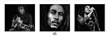 Bob Marley (3 Shots, B&W) Music Poster Print - 12x36