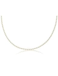 14K Solid Yellow Gold White Pave Open Link, Curb Link, Chain / Necklace 2.5mm Wide 18" inch Long.