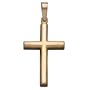 14k Yellow Gold Half-Round Plain Cross on 18" Chain