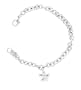 Sterling Silver Diamond Domed Butterfly Charm Bracelet, 6.75"