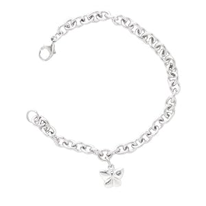 Buy Sterling Silver Diamond Domed Butterfly Charm Bracelet, 6.75 by Amazon.com Collection
