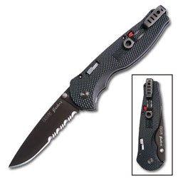 SOG Specialty Knives and Tools STGFSA-98 Flash II - 1 2 Serrated Aluminum Handle, Black TiNi by SOG Knives