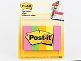Post-it Page Markers .591 in x 1.969 in Assorted flourescent Colors 5-50 sheet pads