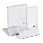 Rolodex 22334 Mesh Bookends with Solid Steel Base, 5-1 4w x 6-1 4d x 5h, Pewter by Rolodex