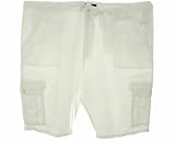 Sean John Big and Tall Shorts, Key Linen Cargos Bleach WHite 56B