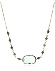 Dana Kellin Dark Green Quartz and Pyrite with Simple Elegant Necklace