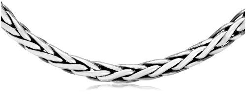 Sterling Silver Men's Woven Chain Necklace by Zina, 20