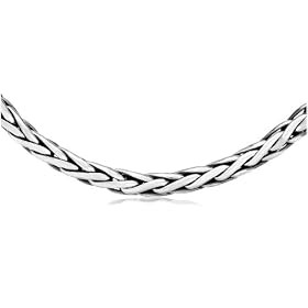 Sterling Silver Men's Woven Chain Necklace by Zina, 20