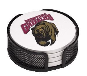 Absorbent Coaster Gift Set University of Montana - Coordinating Holder Included