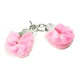 Fetish and Fantasy Pink Furry Metal Handcuffs Bondage Cuffs