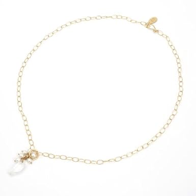 Crystal Point and Pearl Necklace