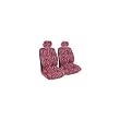 - Set of 2 Universal-fit Animal Print Front Bucket Seat Cover w/ Headrest - Pink Zebra