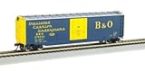 Bachmann Trains B And O (Blue With Yellow) 50' Plug-Door Box Car-Ho Scale